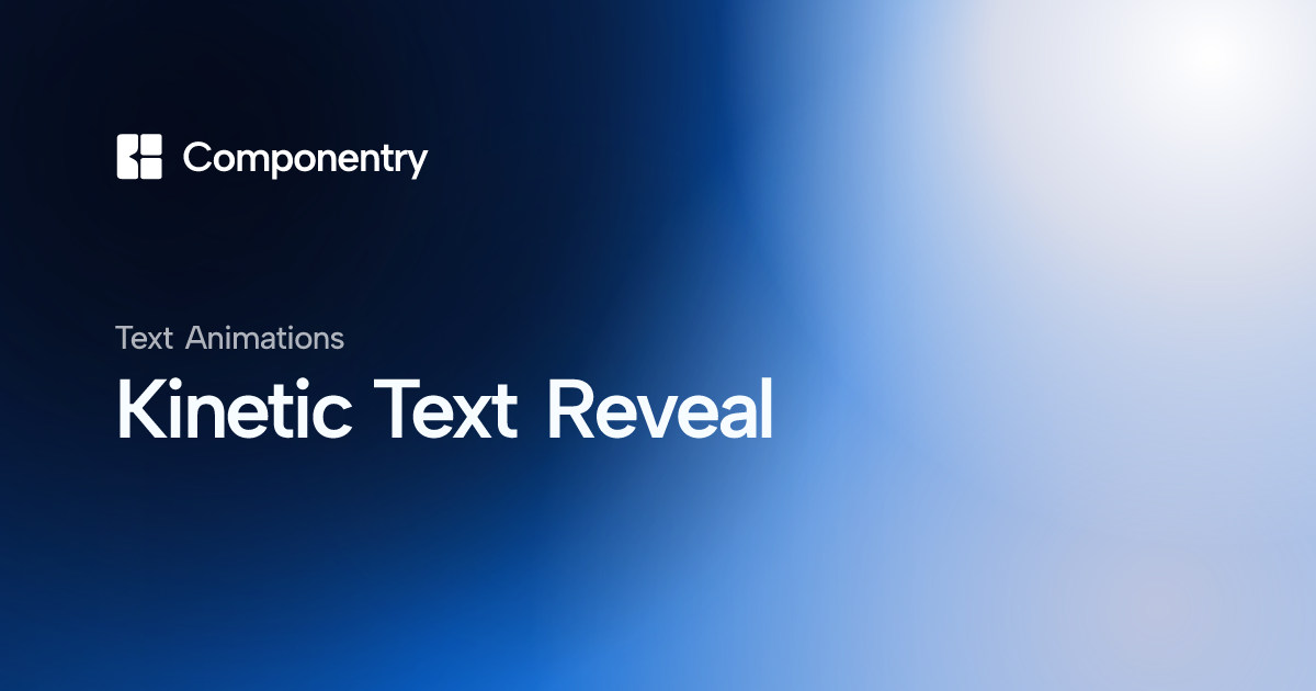 Kinetic Text Reveal React Component