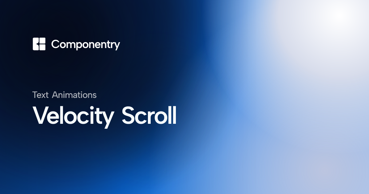 Velocity Scroll React Component